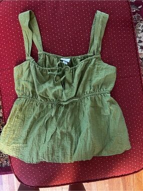 Target Olive Green Tie-Front Tank Top